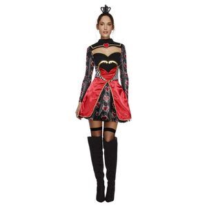Fever Womens/Ladies Queen Of Hearts Costume Set / Black/Red